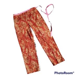 Lauren Ralph Lauren casual cropped paisley pants jeans style stretch cot…